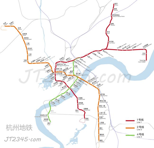 杭州地铁线路图